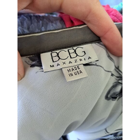 Vtg Black White Floral A-Line Skirt Striped Sheer Whimsygoth Fairygrunge 28" Med - Picture 7 of 9